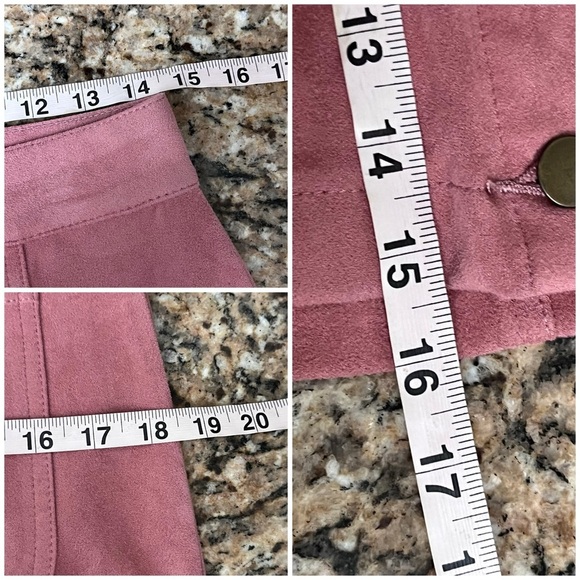 Altar’d State Pink Suede Button Front Mini Skirt Women’s S Barbiecore Balletcore - Picture 4 of 8
